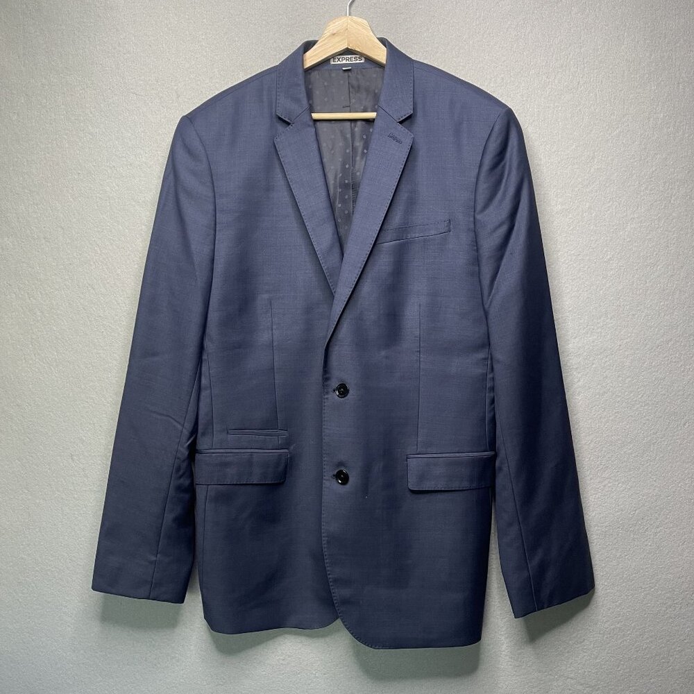 Express Blazer Sports Coat Jacket Blue Mens Size 42 Long